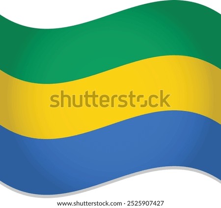 Gabon Country Waving Flag Vector