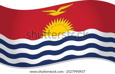 Kiribati Flag Waving in Air Vector