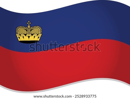 Liechtenstein Flag Waving in Air Vector