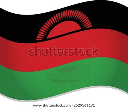 Malawi Flag Waving 3D Vector