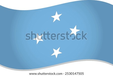 Micronesia Flag Waving 3D Vector