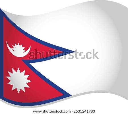 Nepal Flag Waving in Air Vector