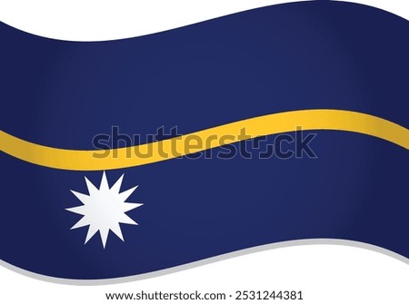 Nauru Country National Flag Waving Vector