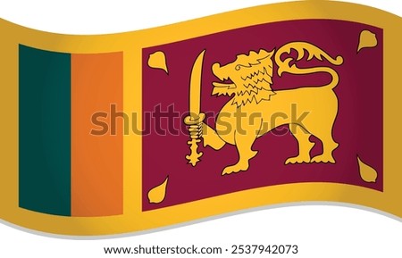 Sri Lanka Country Flag 3D Vector