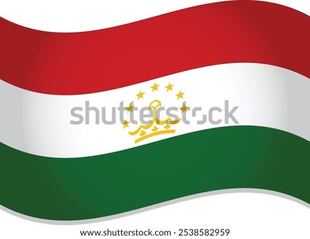 Tajikistan Country Flag Waving Vector