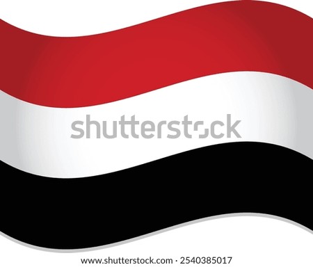 Yemen Country Flag Waving in Air Vector