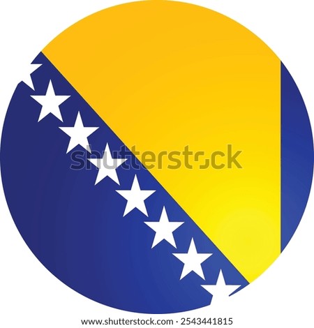 Bosnia and Herzegovina Round Flag Vector