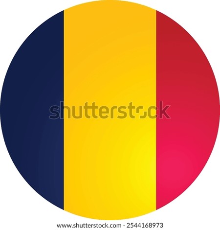 Chad Round Flag Logo Vector