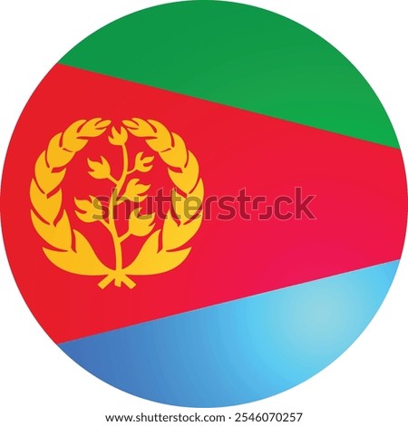 Eritrea Official Flag Round Vector