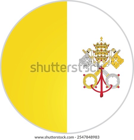 Holy See Country Round Flag Vector