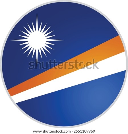 Marshall Islands Round Flag Vector