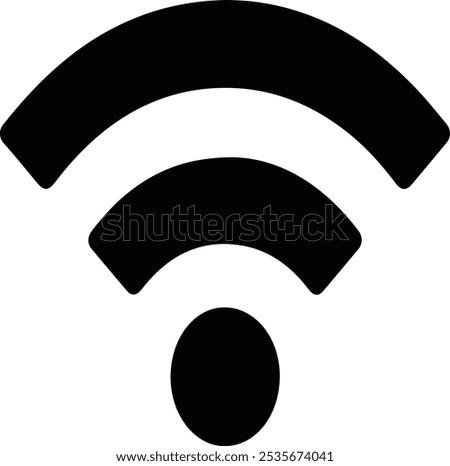 simple black filled WI FI icon, vector design icon, illustration.