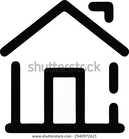 House, linear style icon. Private house with chimney, house icon. Line icon style design simple vector,