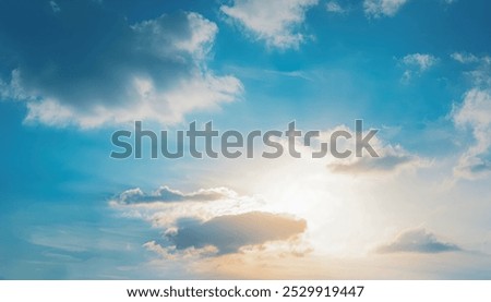 Similar – Image, Stock Photo Cloudy sky with light rays of the sun