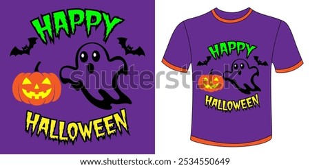 Happy halloween t-shirt design vector illustration