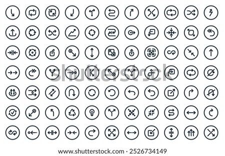 modern arrows icon pack. perfect for minimalist ui designs featuring vector cross, triple arrows, split, minimize, horizontal resize, drag, next, and more icons.