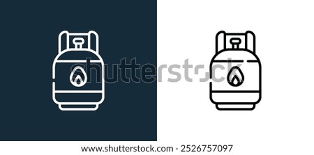 gas tank icon isolated on white and black colors. gas tank outline linear vector icon from danger collection for mobile apps, web and ui.