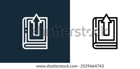 upload icon isolated on white and black colors. upload outline linear vector icon from international literacy collection for mobile apps, web and ui.