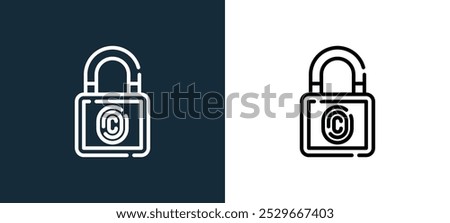 finger print icon isolated on white and black colors. finger print outline linear vector icon from lock and key collection for mobile apps, web and ui.