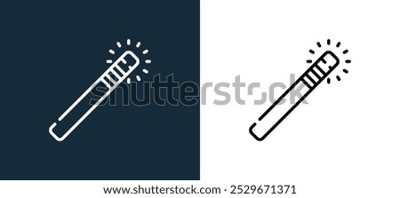 magic wand icon isolated on white and black colors. magic wand outline linear vector icon from vector edition collection for mobile apps, web and ui.