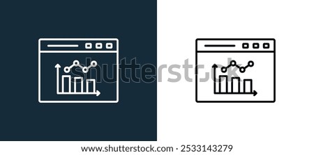 bar chart icon isolated on white and black colors. bar chart outline linear vector icon from strategy and management collection for mobile apps, web and ui.