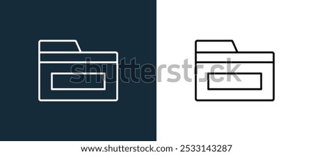 folder icon isolated on white and black colors. folder outline linear vector icon from strategy and management collection for mobile apps, web and ui.