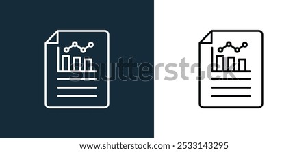 bar chart icon isolated on white and black colors. bar chart outline linear vector icon from strategy and management collection for mobile apps, web and ui.