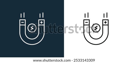 magnet icon isolated on white and black colors. magnet outline linear vector icon from strategy and management collection for mobile apps, web and ui.