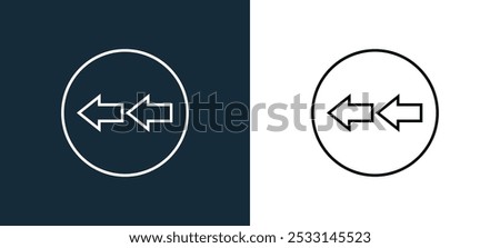 left direction icon isolated on white and black colors. left direction outline linear vector icon from arrow collection for mobile apps, web and ui.