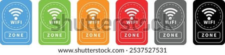 Free wifi zone sign. wifi router and signal connection concept. High Speed internet of things wi fi network signal tower. public place, restaurant, access point, Radio signal,wireless, password, label