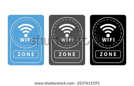 Free wifi zone sign. wifi router and signal connection concept. High Speed internet of things wi fi network signal tower. public place, restaurant, access point, Radio signal,wireless, password, label