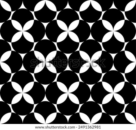 Seamless black and white geometric pattern. Vector Illustration.