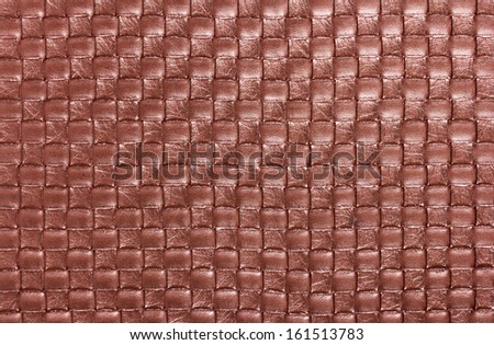 Background of braid textile leather texture. Closeup. Macro