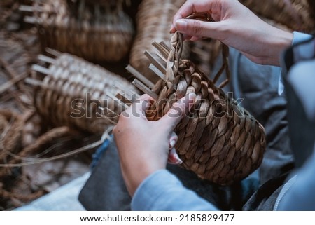 Similar – Image, Stock Photo Close-up of craftswoman working on her pottery in workshop
