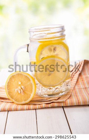 Summer fresh fruit Flavored infused water mix of lemon