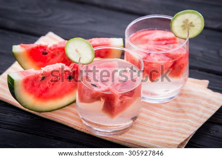 Summer fresh fruit Flavored infused water of watermelon
