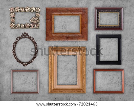Many different type of frames on the wall