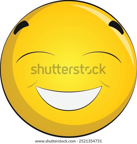 Slightly smiling face Large size of yellow emoji smile