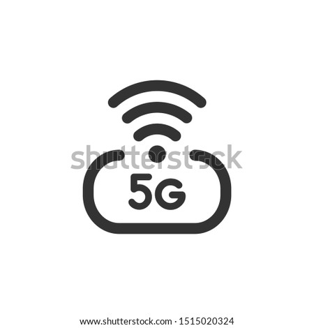 5 g high speed wireless internet vector icon isolated on white background. 5th generation network logotype or telecommunication standard concept
