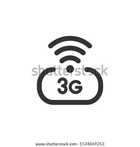 3 g wireless internet vector icon isolated on white background. 3rd generation network logotype or telecommunication standard concept