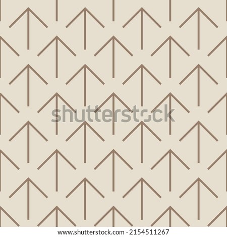 Arrows up geometric vector seamless pattern in beige color