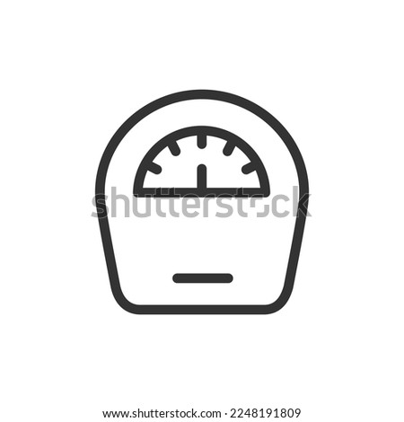 Weight scale vector icon isolated on white background. Healthy eating concept