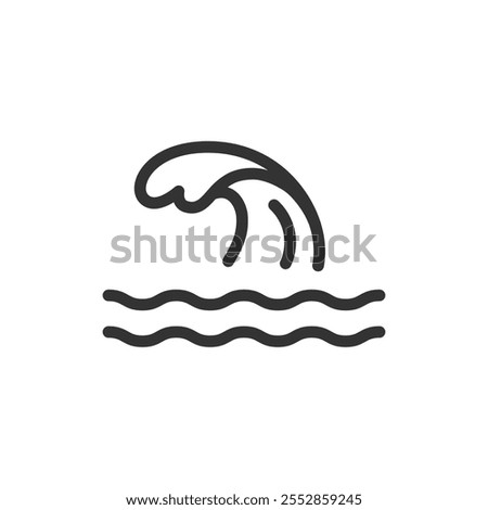 Tsunami wave vector icon isolated on white background