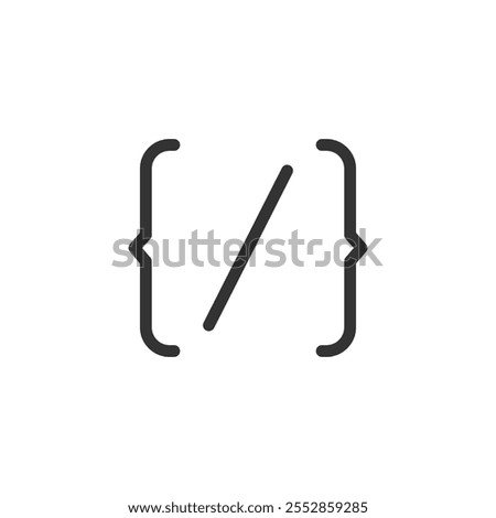 Code vector icon isolated on white background