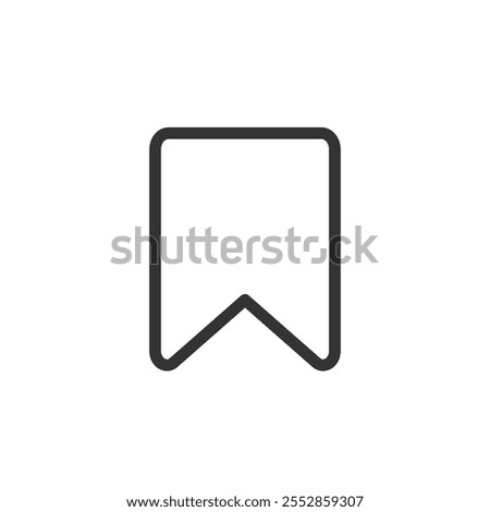 Bookmark linear vector icon isolated on white background