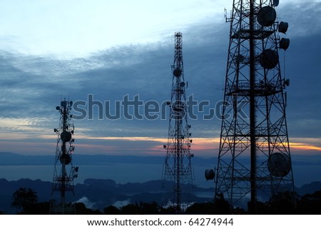 Similar – Image, Stock Photo The TV tower and people in the park in the sunshine on the road