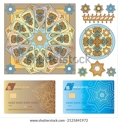Ornaments and patterns for design. Vector illustration.