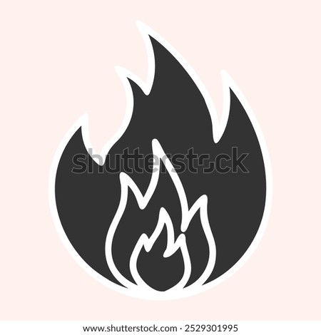 flame icon set vector isolated bright background image