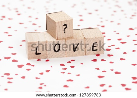The word love made out of wooden blocks.