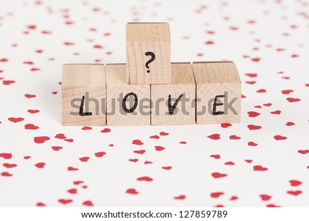 The word love made out of wooden blocks.